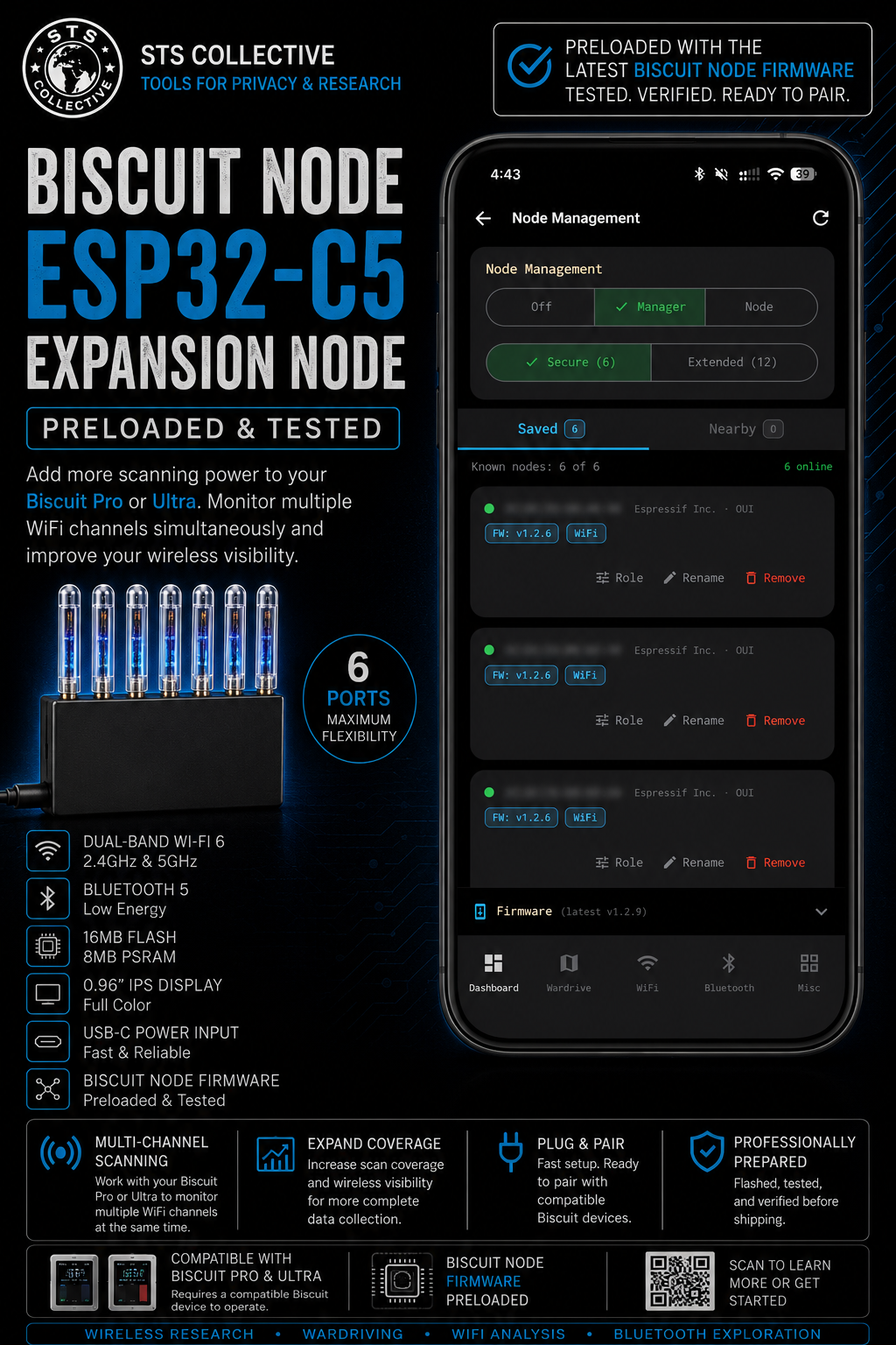 Biscuit ESP32-C5 Expansion Node | Preloaded & Tested | STS Collective